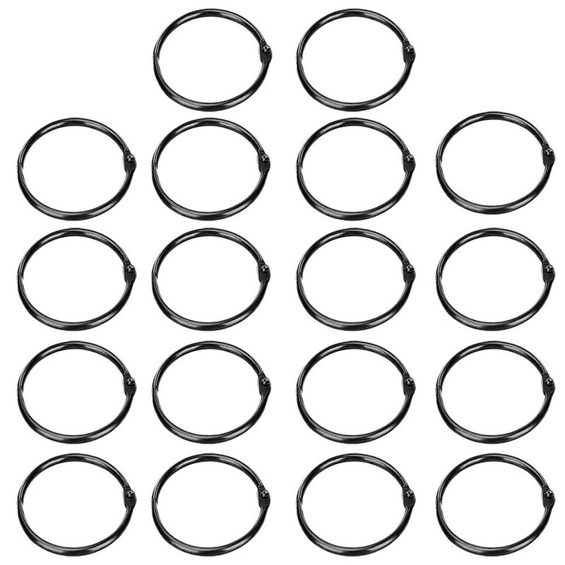 Cykemo 2 Inch Black Loose Leaf Binder Ringsï¼ŒNickel Plated Steel Metal Book Rings,for School, Home, Or Officeï¼ˆ18 Packï¼‰ - Image 1